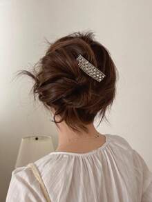 4 buah/1 buah Sisir Rambut Mewah Bertabur Berlian Imitasi untuk Wanita, Sisir Penata dan Pengatur Rambut yang Berantakan, Jepit Rambut Sanggul Elegan, Aksesori Rambut, Indah untuk Penggunaan Sehari-hari, Warna Acak, Sisir Rambut - MultiWarna - View 4