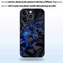 Envío en 24h desde DE | Bloques de construcción azules con vidrio templado, estuche negro con protección de cámara y a prueba de golpes – Minimalista, creativo y premium – Compatible con Apple 11/12/13/14/15/16/17 Pro Max/Plus/SE/Air – Regalo perfecto – Para Samsung Galaxy S21/S22/S23/S24/S25 Ultra - 1 pieza de imagen a color - Ver 1