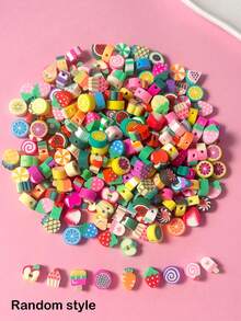 50/100pcs Fashion Fruit Flower Polymer Clay Beads For Bracelet Necklace - Multicolor - View 7