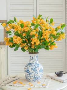 1PC Artificial Osmanthus Flower Branch, High-End Bionic Fake Flower, Golden Osmanthus Fragrant Decoration, Photography Prop - Multicolor - View 7