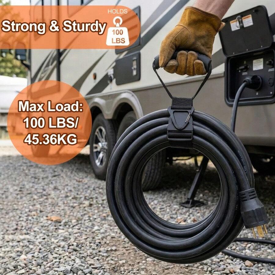 New Extension Cord Storage Straps, Adjustable Soft Tube Hooks Heavy Duty Fixing Straps With Hooks, For Garage Organization And Storage Of Electrical Wires, Suitable For Cables, Hoses And Ropes Heavy Duty Storage Straps