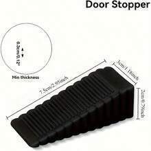 4pcs Heavy-Duty Door Stopper - Non-Slip Door Wedge With Toothed Grip, No Installation Needed, Sturdy Rubber Construction - Anti-Collision Door Stopper For Home, Office, Commercial Use - Floor Protector & Door Stabilizer, Home Accessory - Square - View 8