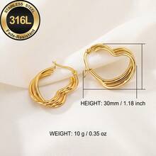 Hochwertige Edelstahl-Anhänger-Ohrringe, hochglanzpolierter natürlicher Glanz, 316L hypoallergene Ohrstecker, einzigartiges Design, Unisex-Schmuck-Ohraccessoires - A - Übersicht 4