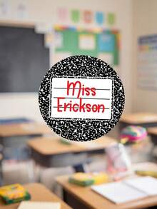 1pc Personalized Teacher Name Acrylic Coaster, Custom Round Coffee Cup Mat, Desk Decor, Teacher Appreciation And Back To School Gift,Classroom Desk Decor - Multicolor - View 12