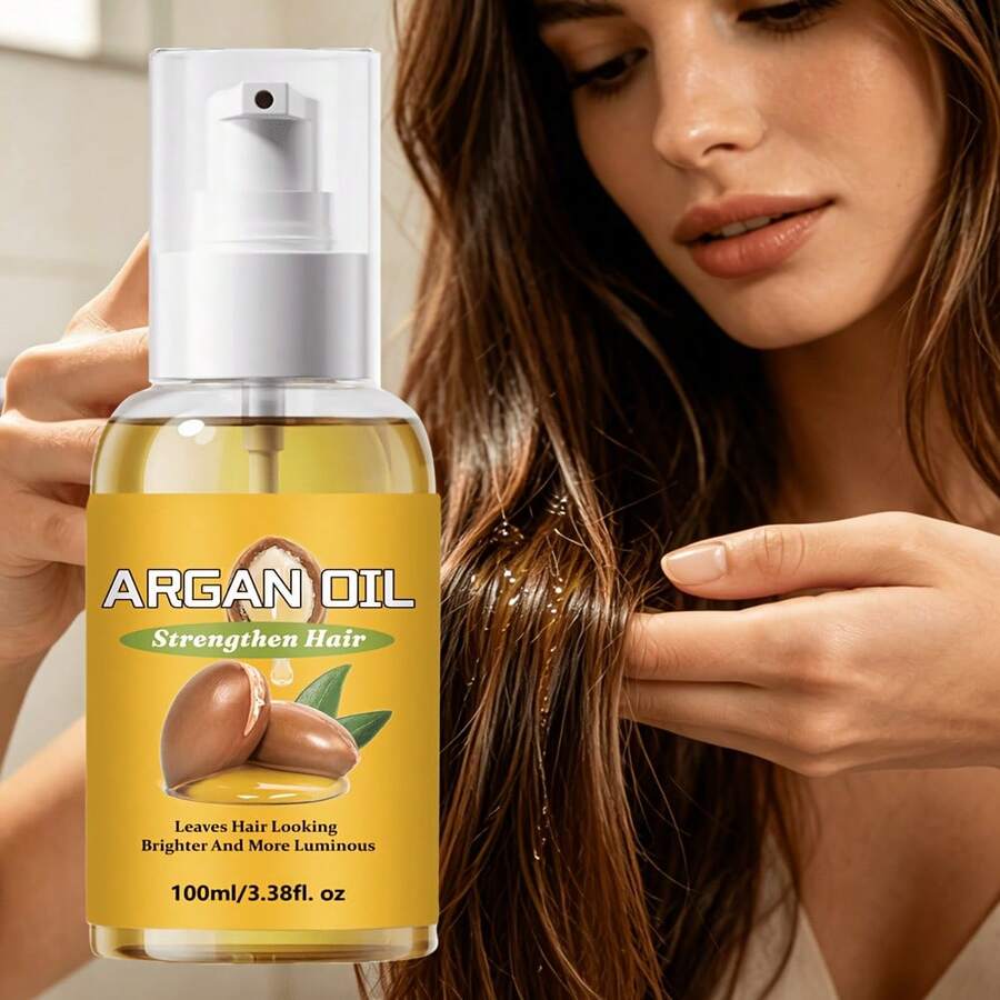 Suero capilar de aceite de argán, rico en aceite de argán, repara el cabello seco/dañado, hidrata el cabello, proporciona suavidad e hidratación duraderas, hace que el cabello sea talla grande suave 3.38 fl. oz. - 100 ml - Ver 1