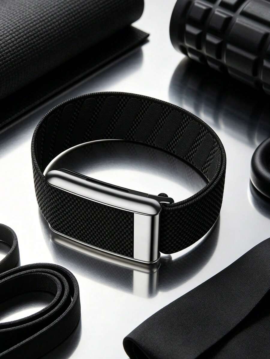 5.0 SuperKnit Luxe Band - Compatible With 5.0/MG - Supports ECG Function, Premium Metal Material For Health & Fitness Wearable Device Accessory - Black - View 1