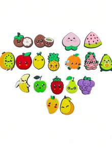 18PCS Cute Fruit Shoe Charms: Non-Repeating Fun Fruit Designs, Durable PVC, Easy To Install. Perfect For Clogs, Great Gifts For Any Occasion. - Multicolor - View 6