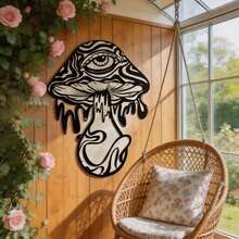 Eye Mushroom Metal Wall Art, Swirl Drip Iron Wall Hanging, Hippie Weird Abstract Wall Decor For Bedroom Dorm Apartment Indie Home Decoration - One Size Fits All - View 5