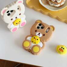 SANRIO Three-Dimensional Cute Rilakkuma Silicone Phone Case Suitable For 16 Pro Max, Apple 15, 14 Pro Max, New 15 Pro Max, Super Cute 13 Pro Cartoon For Women, 12 Soft Case, 11 For Couples, Funsummer Phone Case Cute Phone Cases Fundas - Off-white - View 11