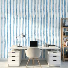 1 Rollo de Papel Tapiz Autoadhesivo con Rayas Verticales Azules PVC Pegatina Decorativa de Pared para Baño Escuela Hotel Fondo de Pared Renovación del Hogar Papel Tapiz Cajón Gabinete Estante Muebles Pegatina Impermeable Resistente a Manchas Removible Papel de Contacto 17.7inX39.3/118.1/196.8in - azul - Ver 6