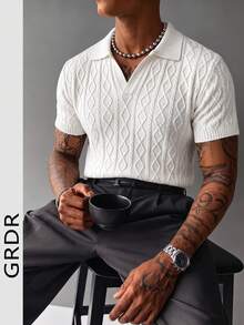 GRDR Men's Summer Knit Polo Shirt, Suitable For Outdoor Activities, Essential For Fashionable Outfits - White - View 2
