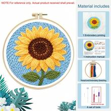Fun Punch Needle Embroidery Complete Tool Kit, Cute Animal, Flower, Landscape Patterns, Stress Relief Handmade Craft Material Kit Gift, Includes Punch Needle + Complete Tools | With Video Tutorial - Multicolor - View 17