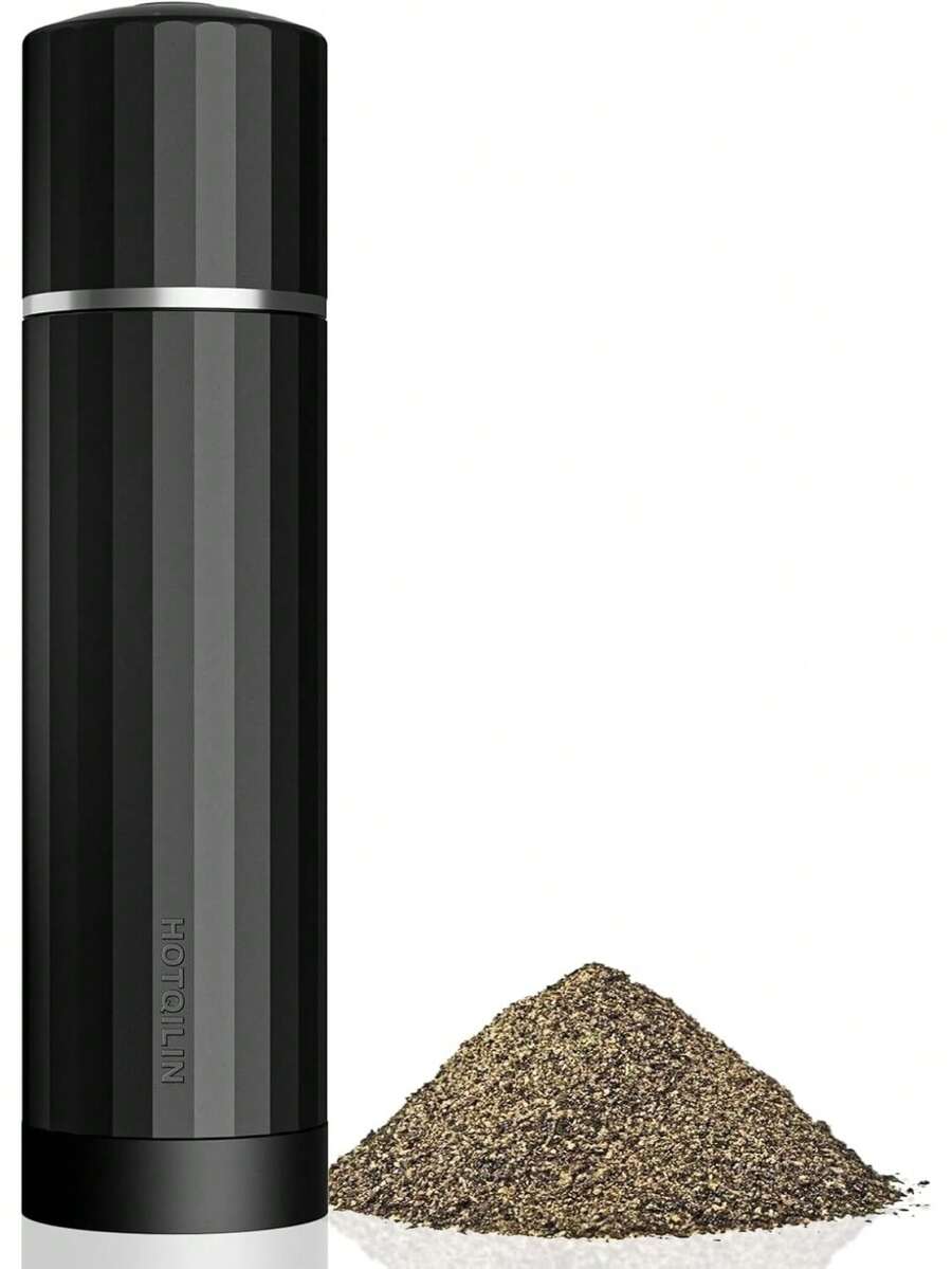 Manual Metal Pepper Mill Grinder - Adjustable Pepper Grinder, No Mess On Table, Easy To Refill (Matte Black) Father's Favorite Gift - Multicolor - View 1
