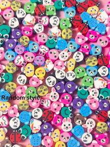 50/100pcs Fashion Fruit Flower Polymer Clay Beads For Bracelet And Necklace Making - Multicolor - View 5