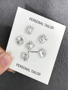5pcs Popular Nail Art Crystal Rhinestones 3D Round Pigeon Egg Right Angle Finished Rhinestone Ball Asymmetrical Heart Rectangular Handmade Pearl Inlaid Nail Decoration Accessories, Nail Art Parts Nail Charms - 彩色 - 查看 18