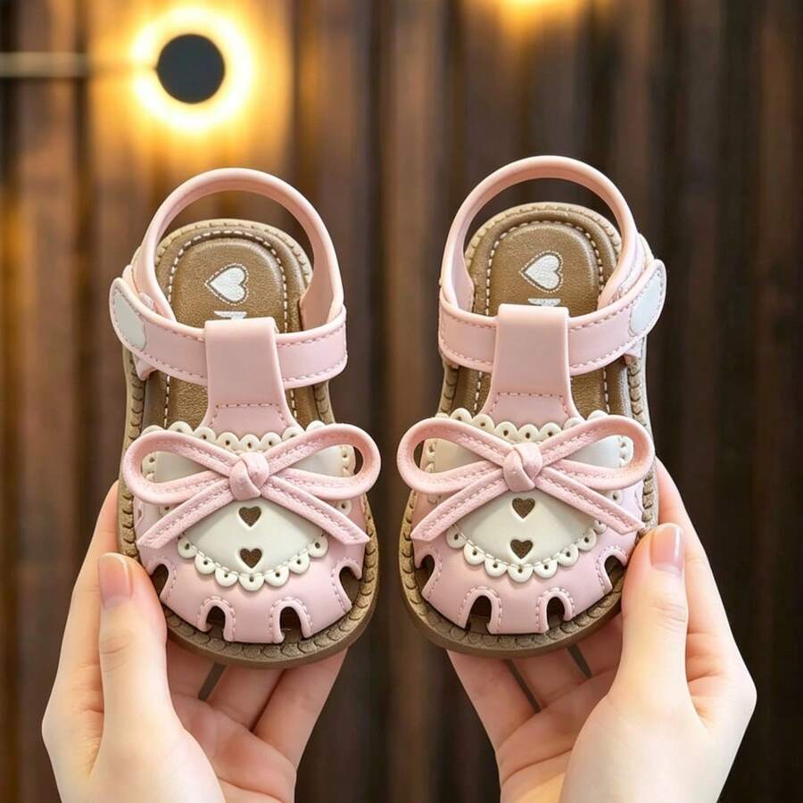 Summer Korean Style Girls Comfortable Sandals Soft Sole Versatile Kids Sandals - Pink - View 1