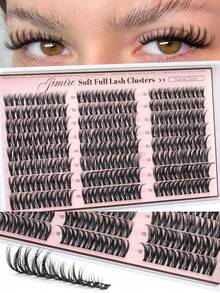 Natural Eyelash Clusters, Fine Dense Eyelash Clusters, Cat Eye Clusters, Eyelash Extension Natural Effect 10-16mm Pre-Set Eyelash Map, Single Eyelash Clusters, Eyelash Clusters - D - View 5