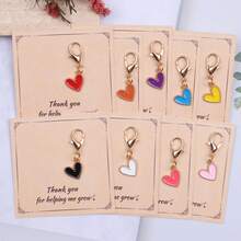 9pcs Romantic Heart Keychain Set, "Thank You For Helping Me Grow" Pocket Hug Token, Pocket Hug Gift Pack, Suitable For Men And Women. Perfect For Birthday Party, Wedding Favors, Holiday Party Decor, Friendship Gift, Father's Day Gift And More Fashionable Party Keychain Set. Give To Your Partner, Dad, Friends And Family Colleagues. - Multicolor - View 3