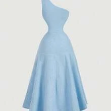 MOD Vestido de longitud midi sin mangas con acento de hebilla de metal, estilo de vacaciones - Rosa - Ver 7