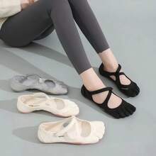 Five Finger Shoes Women Mary Jane Ballet Flats Cross Strap Yoga Sneakers Barefoot Fitness Shoes Lightweight Breathable Walking - White - View 4
