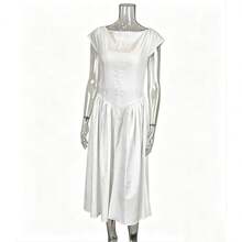 Women's Sleeveless Maxi Dress, New Spring Collection, Elegant And Sensual With Open Back, Fitted Cut - Putih - View 4