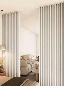 Modern Folding Partition Curtains With Plastic Hooks, Suitable For Bedrooms, Bathrooms, And Living Rooms, Minimalist Decoration, Kitchen And Bathroom Obstruction, Dust And Wind Protection, Privacy Protection In One Fell Swoop, Washable And Reusable - B - View 8