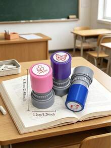 1pc Teacher Reward Stamp, English Praise Super/Bravo Encouragement Stamp, Student Assignment Grading Praise Stamp, Suitable For School And Office Use, Teacher Gift, Back To School Season, Learning Supplies - Single Piece - View 5