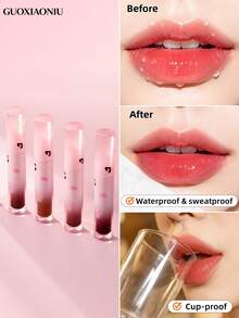 GUOXIAONIU Waterproof Sweat-Proof Non-Stick Cup Portable Long-Lasting Lip Gloss - G06# Rednight - View 8