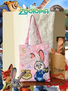 Disney 1個迪士尼官方授權史迪奇/米老鼠/動物方舟/小熊維尼帆布托特包，女孩大容量單肩包，輕便可重複使用購物袋，適合女孩、女生、學生、青少年、卡通迷，適用於日常通勤、超市購物、上學、海邊旅行、節日派對、開學季 - 彩色 - 查看 18
