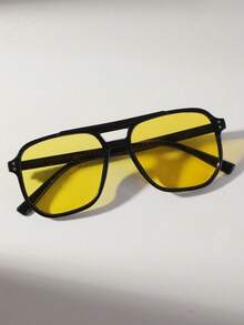 1/3 Pairs Fashionable Double Stripe Aviator Style Driving Glasses, Unisex. Minimalist Style. Suitable For Women's Autumn/Winter Outfit Matching. Casual Business Gift. Wear For Summer Beach Vacation. - Multicolor - View 13