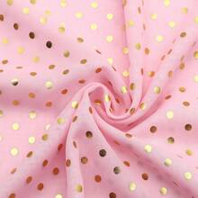 1pc Golden Foil Polka Dot Print Premium Chiffon Fabric - 59x19.68 Inch Pre-Cut 100% Polyester, Vibrant Color For DIY Sewing, Bags, Party Decor, Gift Wrapping, Cushions & Furniture Covers, Decorative Textiles | Elegant Textile | Polyester Fabric - Default - View 9