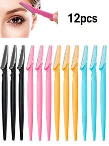 12/6/1pc Light Pink Set, Multi-Function Women's Beauty Tool With Long Handle And Precise Blade Guard, Eyebrow Trimmer, Callus Remover, Body And Face Hair Remover, Suitable For Daily Use And Travel, Perfect Christmas Gift For Women - Baby Pink - View 12