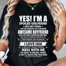 Camiseta Divertida para Mujer: Sí, Soy una Novia Malgastada| Camiseta casual de manga corta, cuello redondo, suave y transpirable, con diseño de texto divertido, perfecta para parejas y ocas - negro - Ver 2