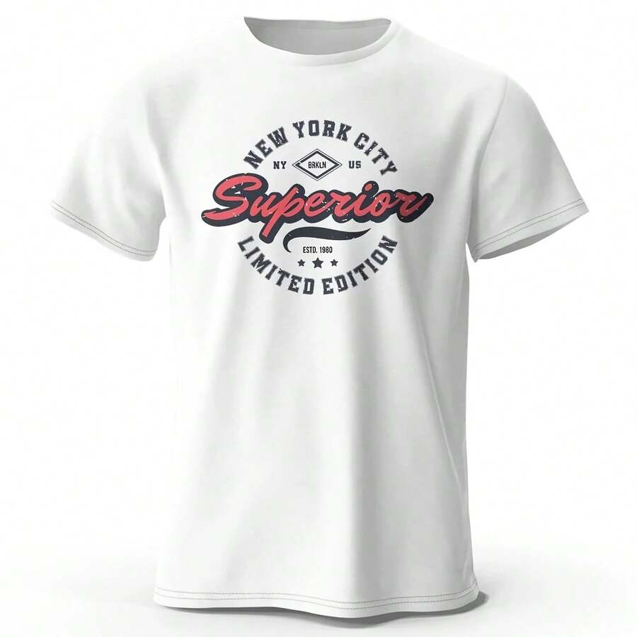 Men's New York City Vintage Print Graphic T-Shirts, Women's Fashionable Oversized Cotton T-Shirt - 彩色 - 查看 1