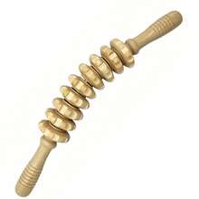 12-Roller Wooden Massage Stick, Full Body Massager, 360° Rotation Deep Tissue Massage, Natural Beechwood, Anti-Slip Handle, Stainless Steel Roller, Precise Fit Body Contours - Multicolor - View 9