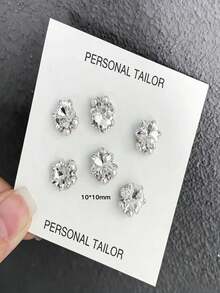 5pcs Popular Nail Art Crystal Rhinestones 3D Round Pigeon Egg Right Angle Finished Rhinestone Ball Asymmetrical Heart Rectangular Handmade Pearl Inlaid Nail Decoration Accessories, Nail Art Parts Nail Charms - 彩色 - 查看 6
