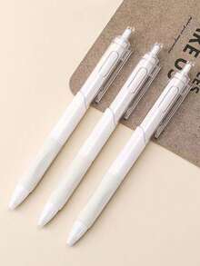 30pcs Retractable Quick-Dry White Pen, High-Aesthetic Neutral Pen 0.5mm For Students, Exam And Practice, ST Tip Black, Card Holder, Acrylic Markers, K-POP, Stitch, Stationery, Back To School - A - View 3