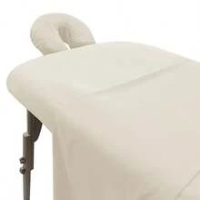 LONDON LINENS - Juego de 2 sábanas de microfibra suave para mesa de masaje juego de 3 piezas incluye funda de mesa de masaje sábana bajera de masaje y funda de reposamanos de masaje crema - Crema Paquete de 2 - Ver 2
