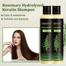 2 piezas Champú y Acondicionador Herbal de Romero. Enriquecido con Romero, Árbol de Té y Extractos Herbales para Activar los Folículos Capilares, Engrosar el Cabello, Limpiar Suavemente, Hidratar y Controlar la Grasa. La Textura Ligera y No Grasa es Adecuada para Todo Tipo de Cabello - 2 piezas - Ver 5