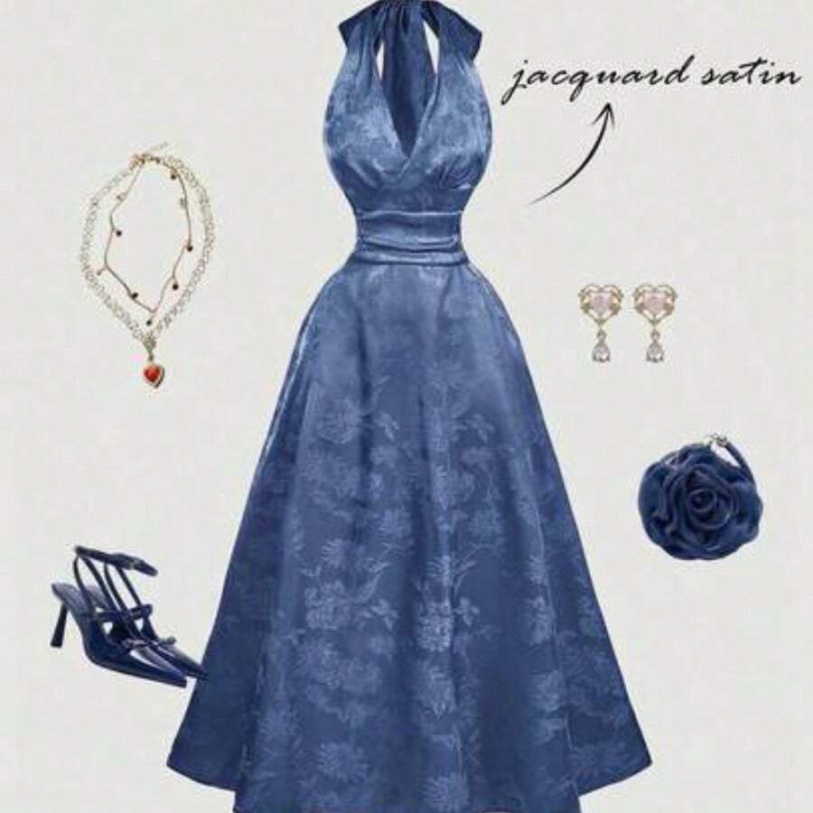 Women Midi Dresses - Blue - View 1