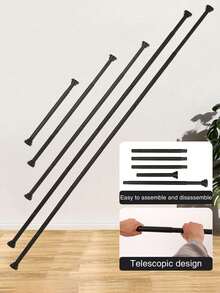 Adjustable Curtain Rod Bracket - No Drilling, No Nails Installation, Space-Saving Design, Suitable For Bathroom And Kitchen Storage Organization - A - View 6