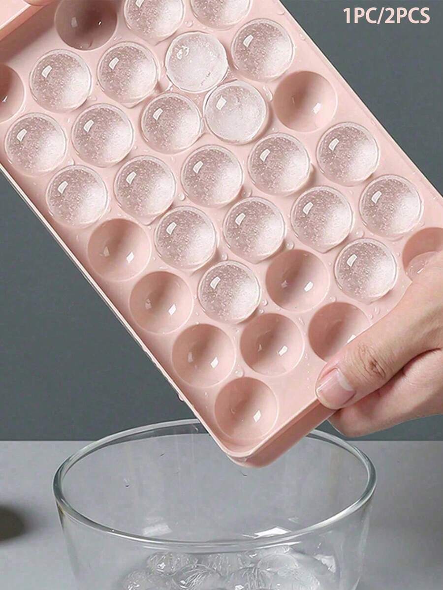 1/2pcs PP Ice Ball Mold, Creative Pink Ice Cube Maker Tray, Kitchen [Color May Have Slight Variation; Size Is Manually Measured And May Have Slight Deviation, Packaging Will Be Randomly Distributed]