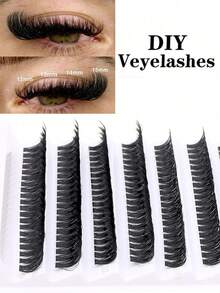 10 Rows 60D D Curl Lash Clusters Set, Faux Mink Thick Eyelash Extensions, Multi-Length Fluffy Dramatic Individual Lashes, Professional DIY Cluster Lashes For All Makeup Looks - D - View 1