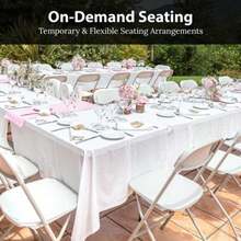 4 Or 10 Pack Folding Plastic Chairs For Weddings, Parties  Home Events - 10 Pack Black - View 5