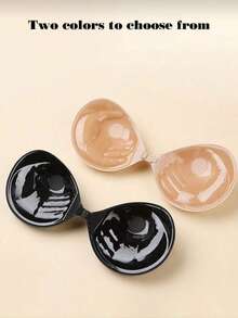 2 Packs Adhesive 3cm Thick Push-Up Bra, Backless Strapless Invisible Bra, Reusable Breast Enhancement Bra - Multicolor - View 2