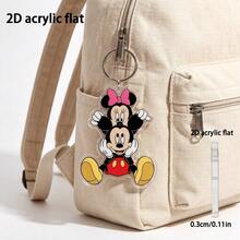 Disney Mickey & Minnie 新款扁平壓克力鑰匙圈，中性電影迷必備，實用時尚創意鑰匙圈，鑰匙鍊，節日禮物裝飾鑰匙吊飾，汽車鑰匙圈，背包與錢包鑰匙圈，可愛 Mickey & Minnie 壓克力鑰匙圈，2D 卡通鑰匙環，背包掛飾，包包配件，送給女孩的甜美小禮物 - 彩色 - 查看 6