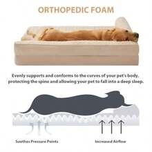 Camas ortopédicas para perros grandes impermeable sofá cama para perros con funda extraíble lavable cama grande para mascotas con forro impermeable y parte inferior antideslizante cama - 30,0 cm de largo x 20,0 cm de ancho x 6,5 cm de grosor - Ver 4