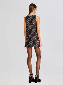 Sleeveless Multicolor Dress With Rhinestones, Perfect For Vacations And Casual Wear - A Bestseller - Blue - View 4