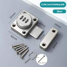 Cerradura de combinación de metal con contraseña fácil de instalar para armarios y cajones - sin llave requerida, inalámbrica y adecuada para aplicaciones de una sola puerta - Multicolor - Ver 10