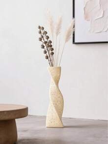 Minimalist Luxury Black Spiral Vase, Modern Geometric Twisted Design, High-End Tabletop Decor, Model Home Living Room Ornament - Minimalist Geometric Vase - View 11